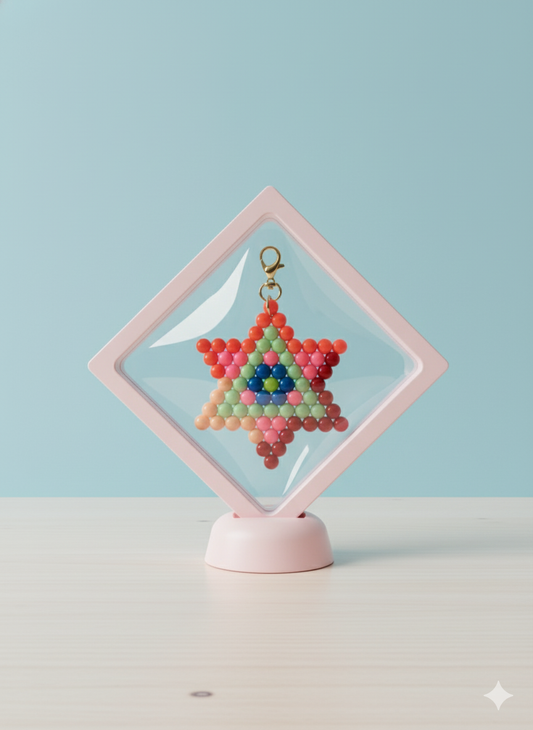 Handmade Beaded Star Keychain โ Glossy Premium Finish