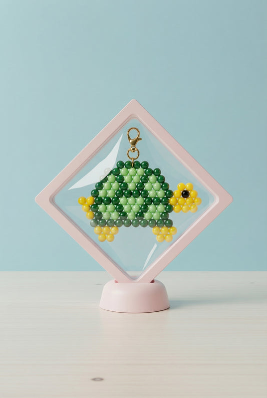 Handmade Beaded Turtle Keychain – Slow & Sweet