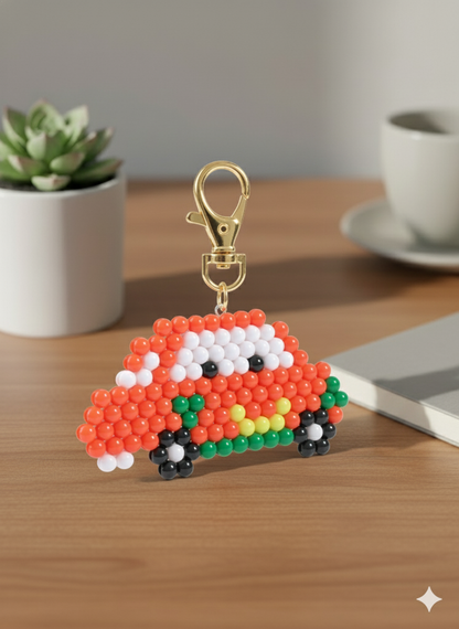 Handmade Beaded Car Keychain – Cute Mini Gift