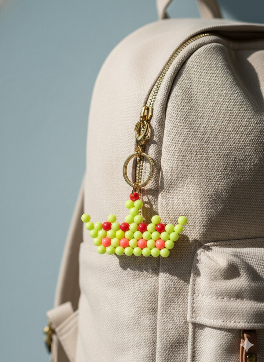 Handmade Beaded Crown Keychain – Kids’ Royal Charm