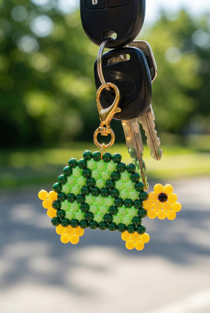 Handmade Beaded Turtle Keychain – Slow & Sweet