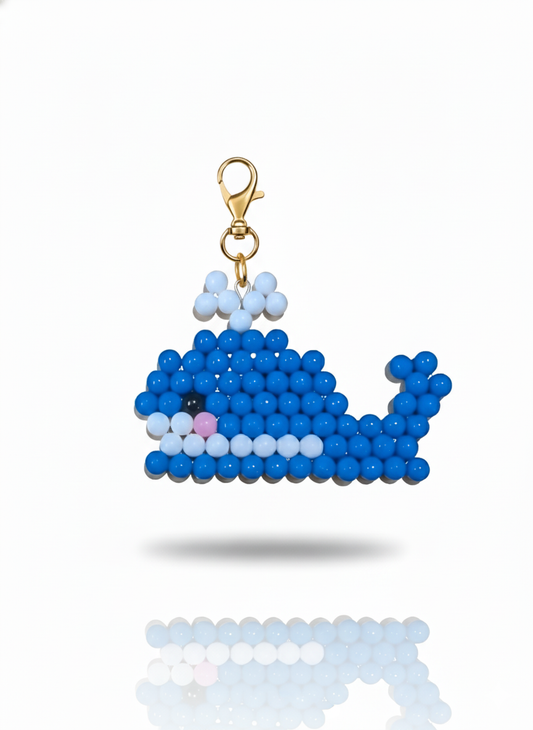 Handmade Beaded Whale Keychain – Ocean Cutie