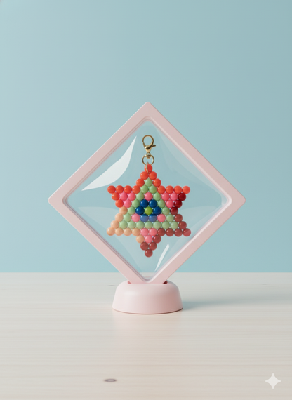 Handmade Beaded Star Keychain – Glossy Premium Finish