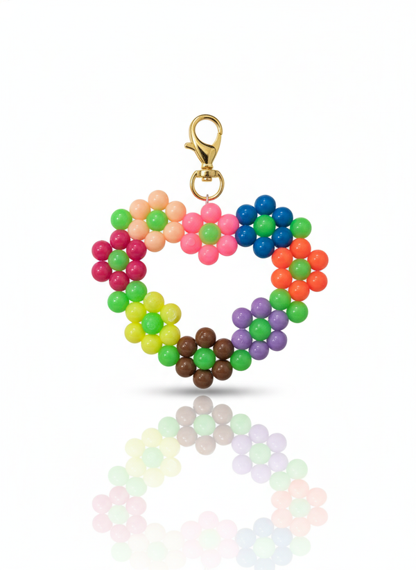 Handmade Beaded Heart Keychain – For Couples & Friends