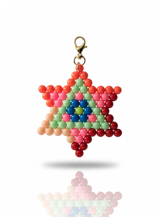 Handmade Beaded Star Keychain – Glossy Premium Finish