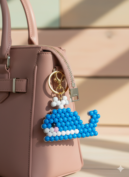 Handmade Beaded Whale Keychain – Ocean Cutie