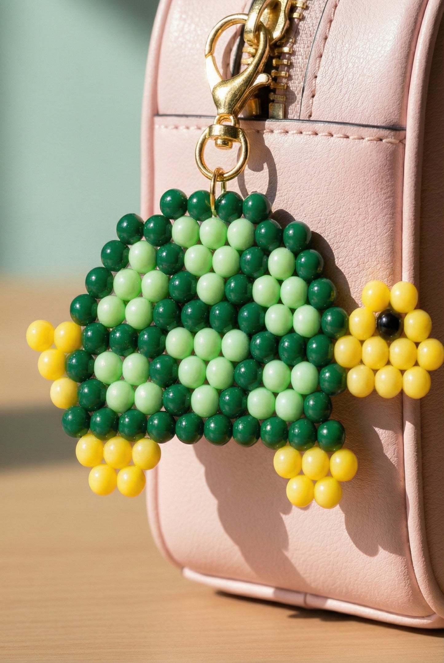 Handmade Beaded Turtle Keychain – Slow & Sweet