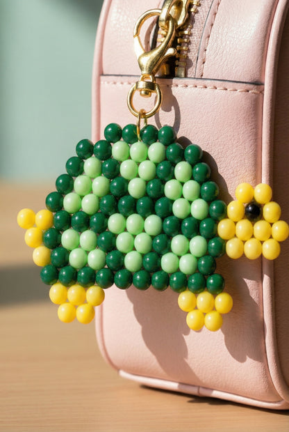 Handmade Beaded Turtle Keychain – Slow & Sweet