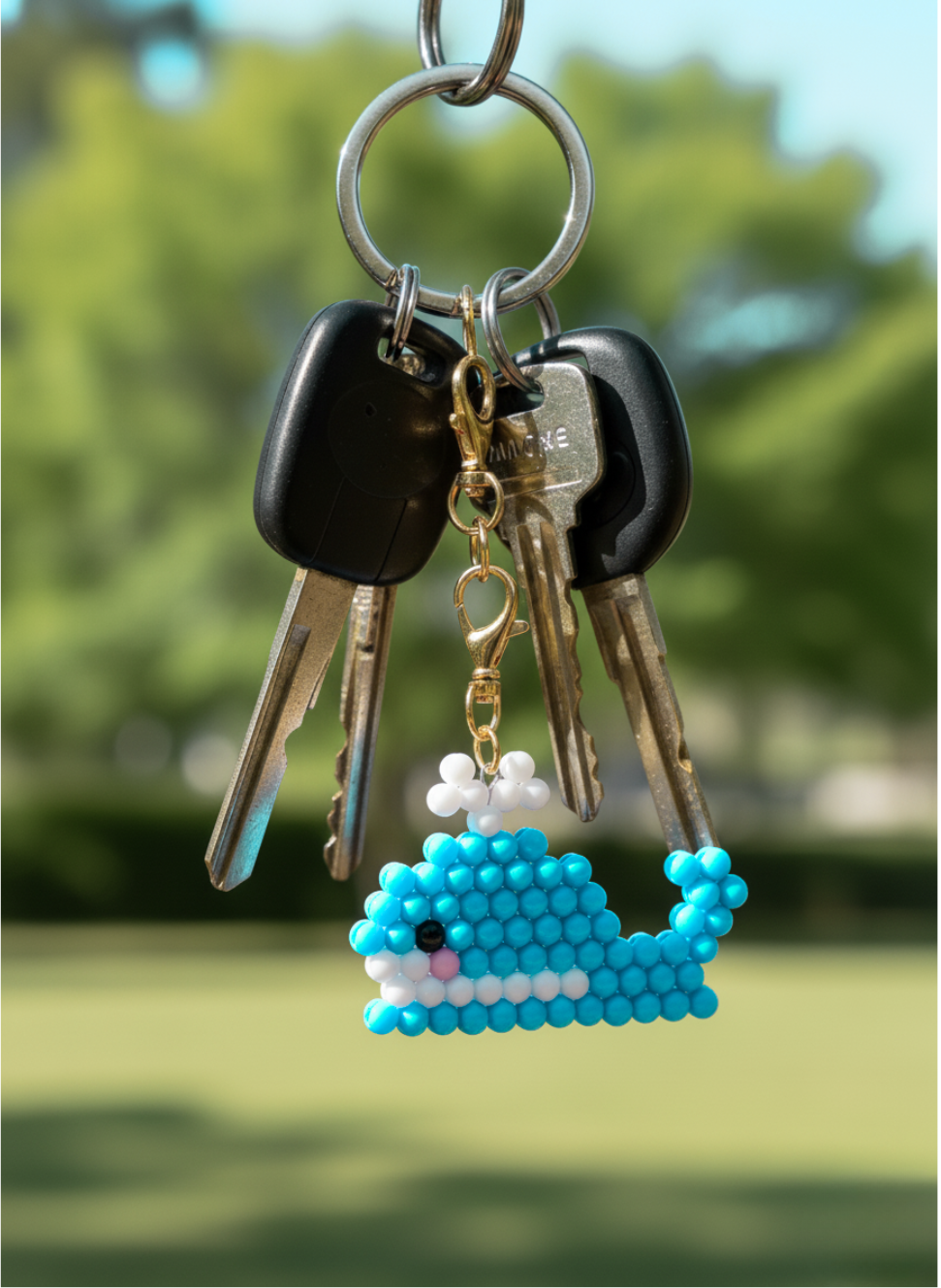 Handmade Beaded  Whale Keychain – Cute Ocean Gift