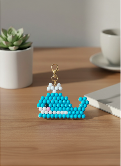 Handmade Beaded  Whale Keychain – Cute Ocean Gift