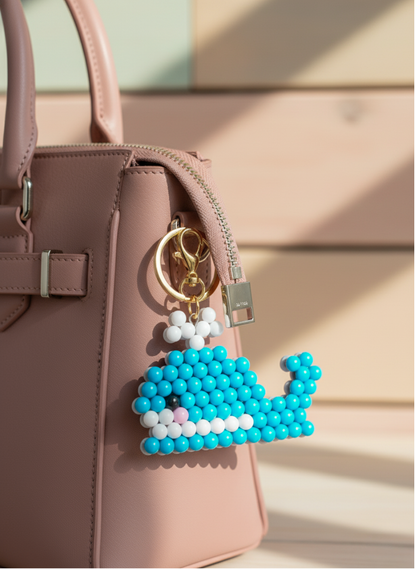 Handmade Beaded  Whale Keychain – Cute Ocean Gift