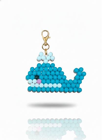 Handmade Beaded  Whale Keychain – Cute Ocean Gift